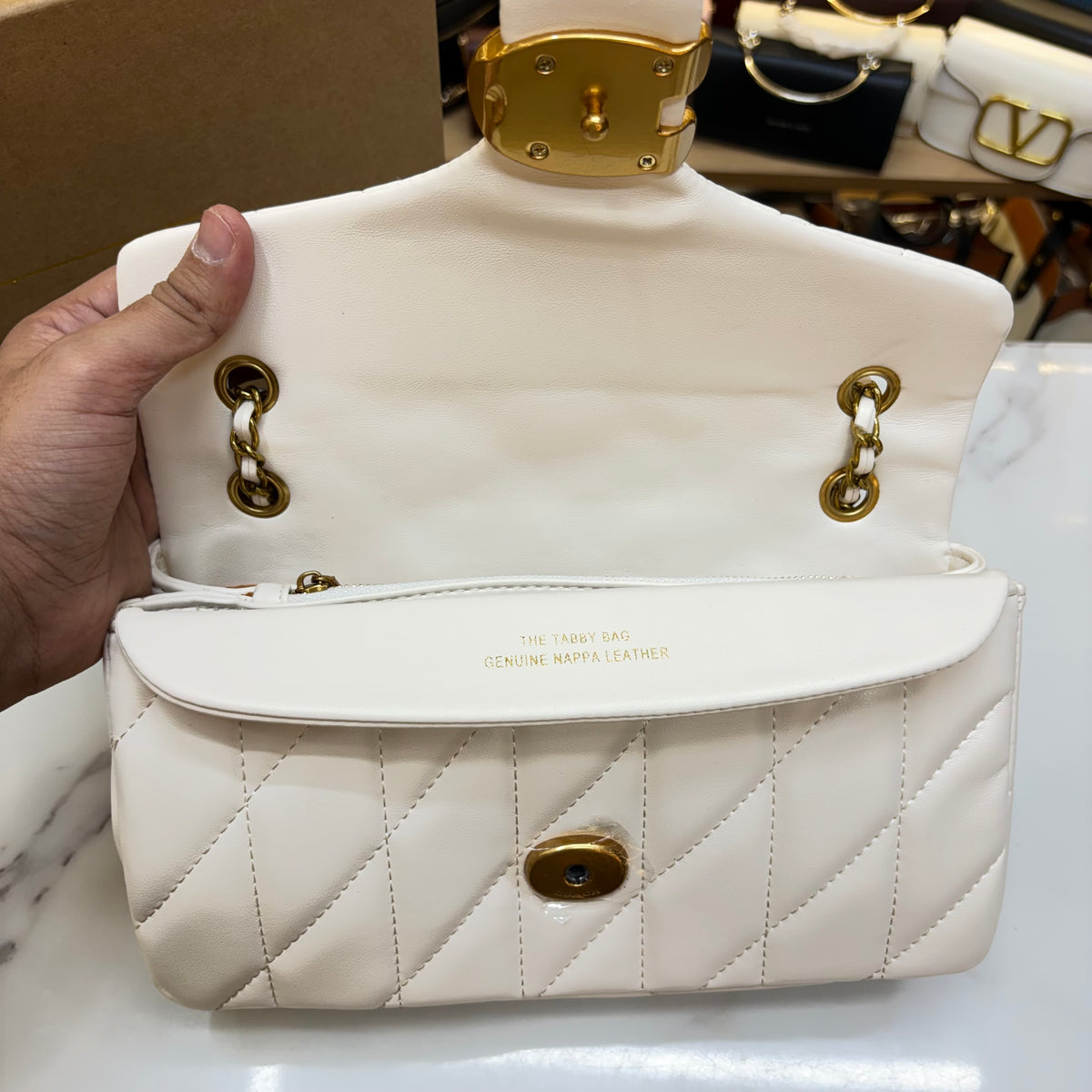 Coch Quilted Tabby Bag - White