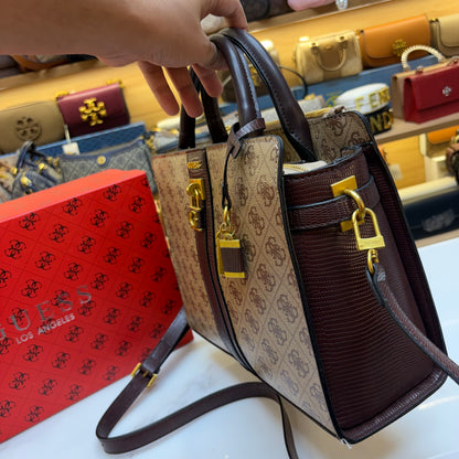 Guess Ginevra Elite Satchel - Monogram Print