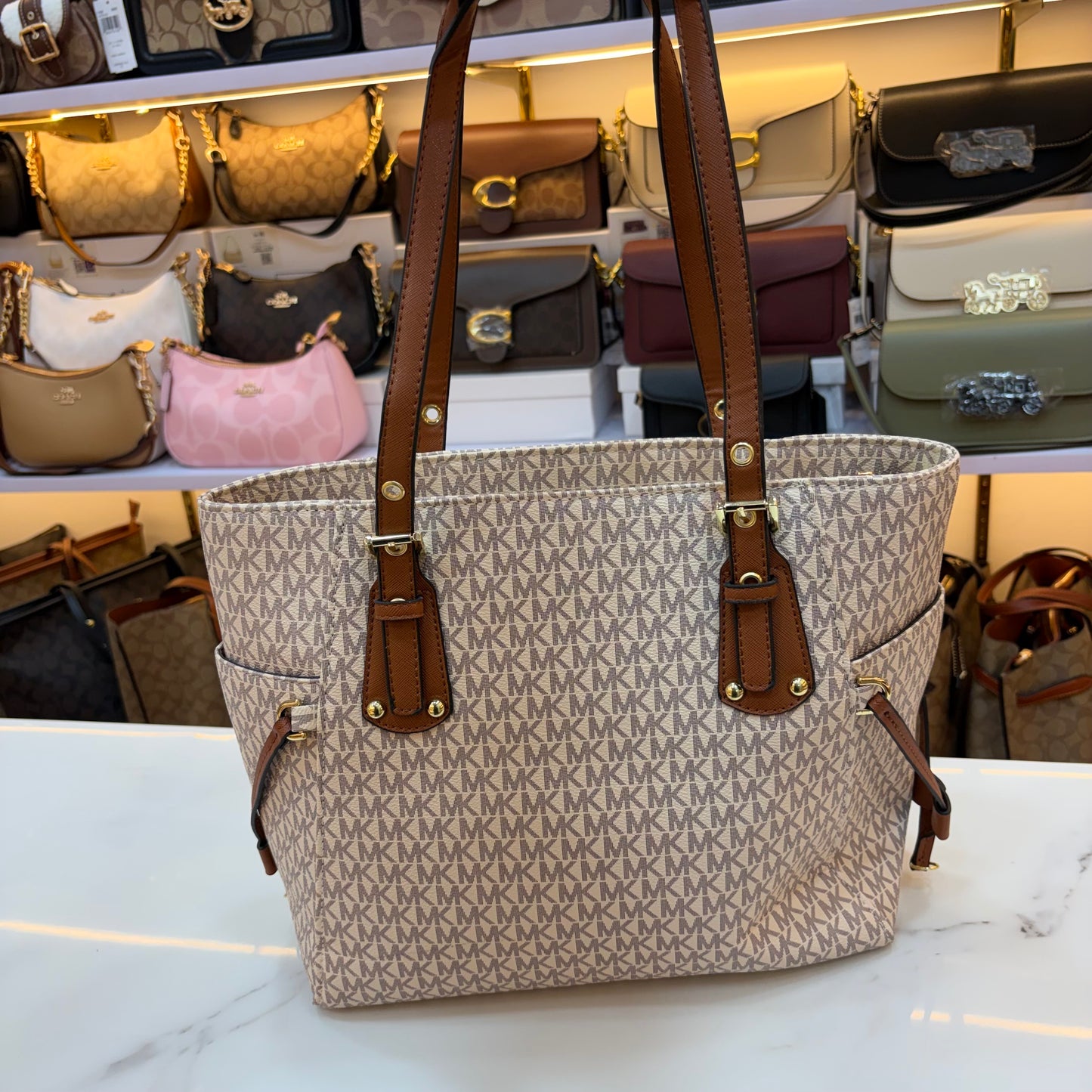 MK Voyager Tote - Creme