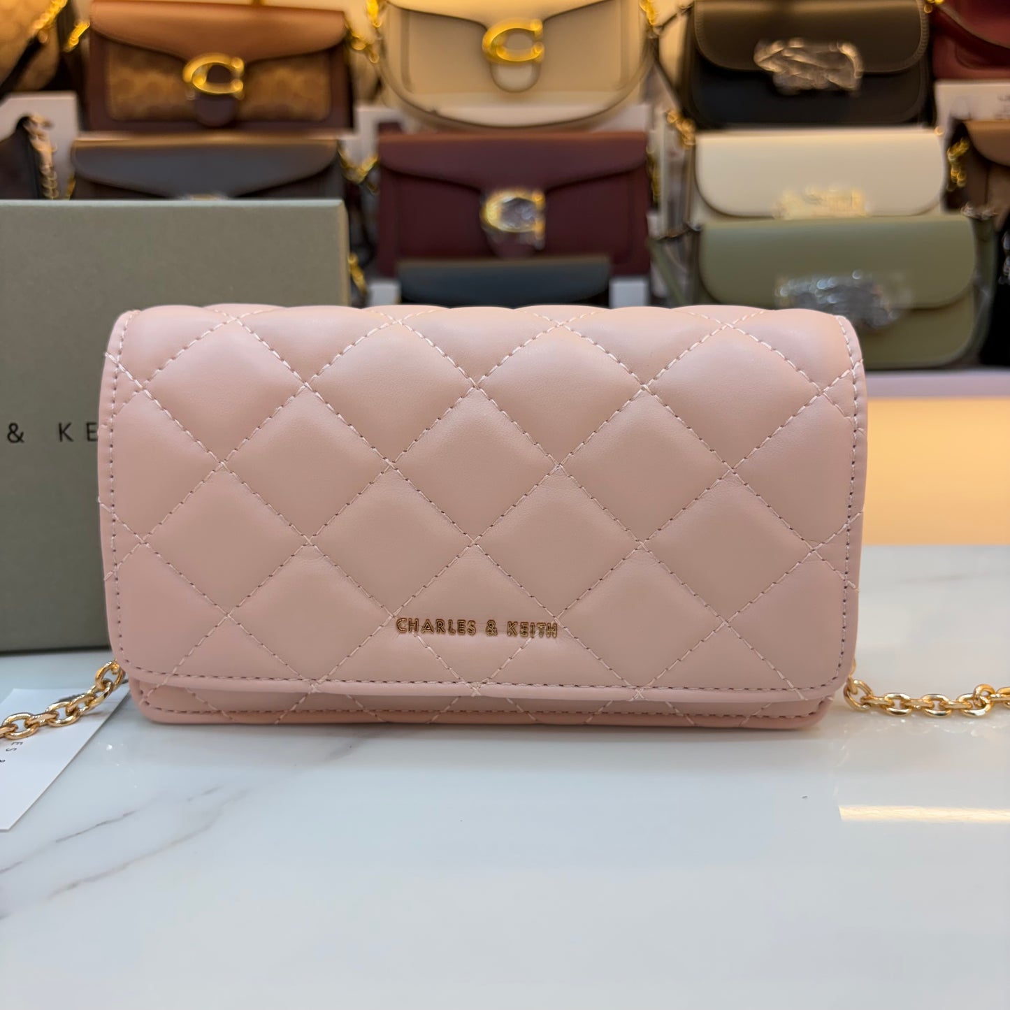 CNK Arrietty Quilted Sling Bag - Pink