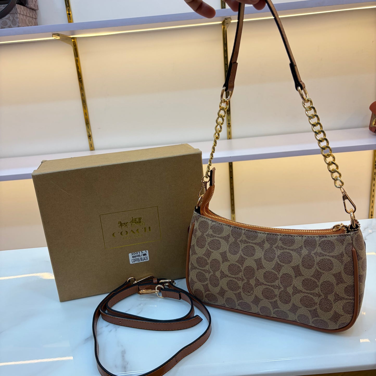 COCH TERI Sling/Shoulder Bag - Apricot (With Cherry Charm)