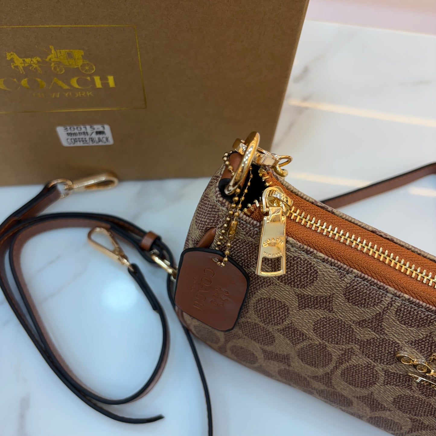 COCH TERI Sling/Shoulder Bag - Apricot (With Cherry Charm)
