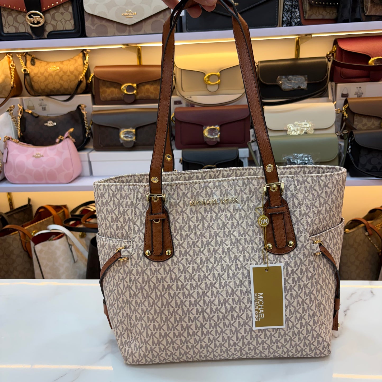 MK Voyager Tote - Creme