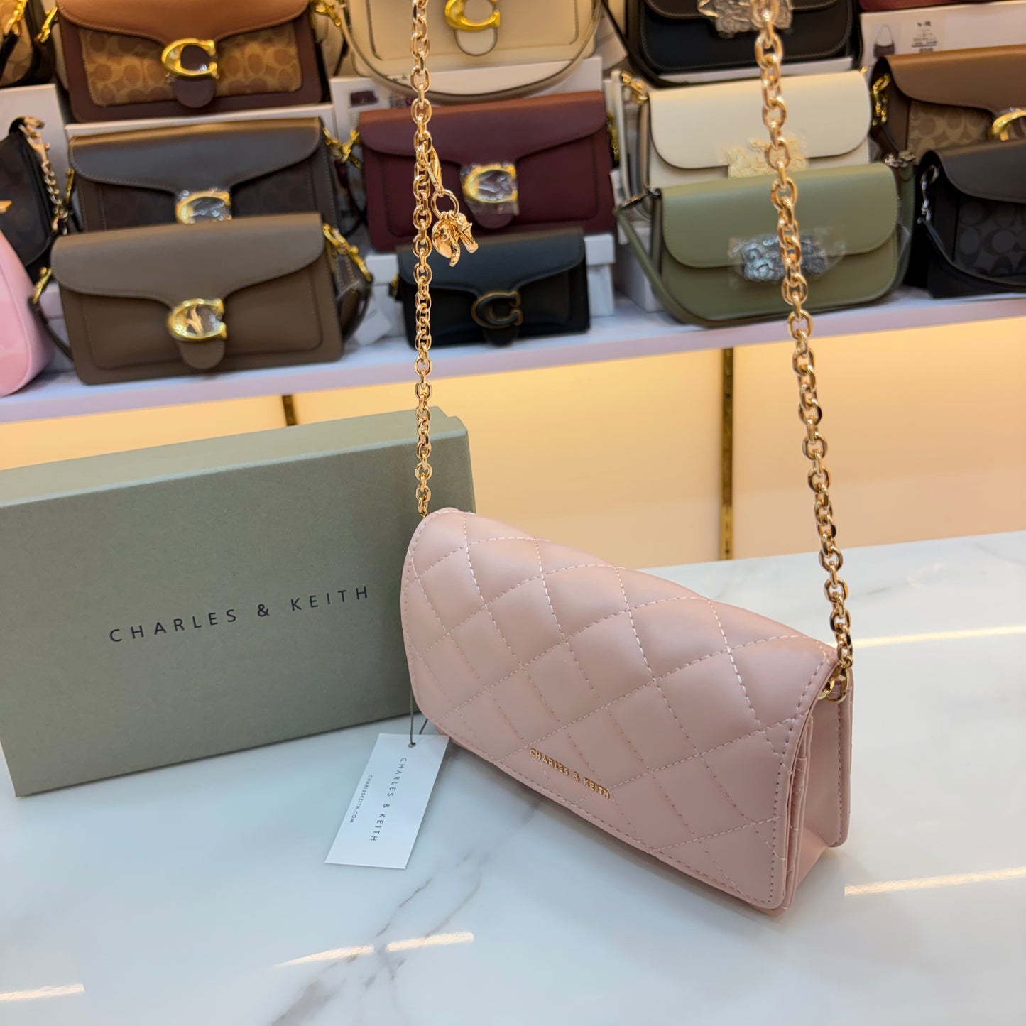 CNK Arrietty Quilted Sling Bag - Pink