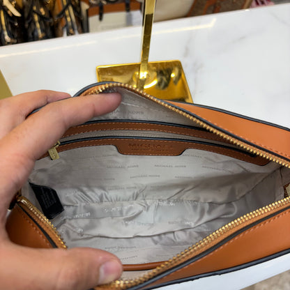 MK Dark Brown Jet Set Large Crossbody Bag