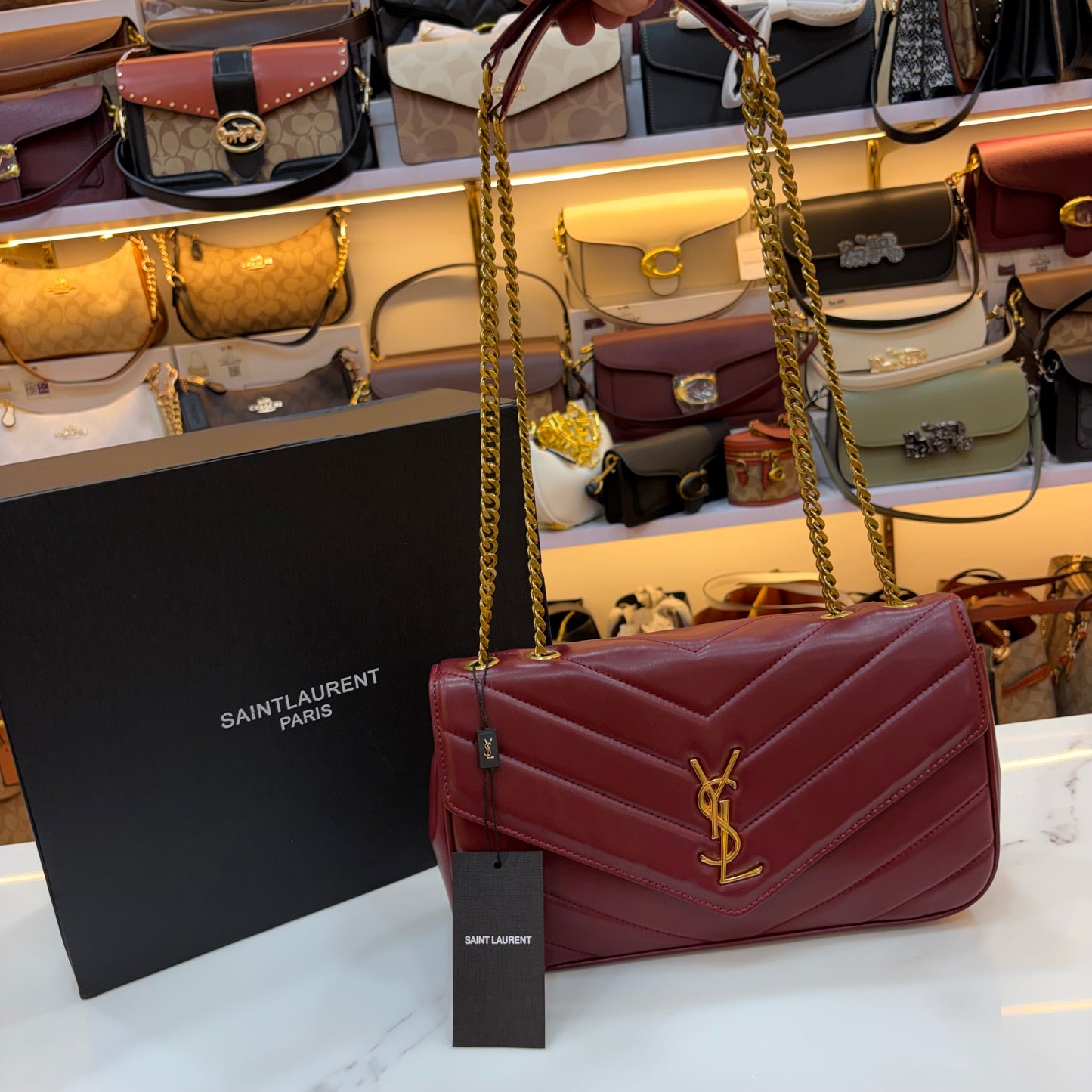 YSL Loulou Shoulder Bag - Red