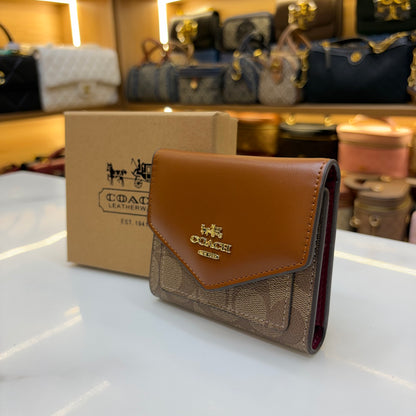 Coch Trifold Wallet - Signature Brown