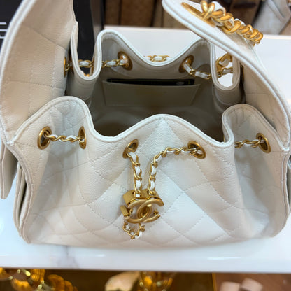 Chanel 25 Medium Handbag - White