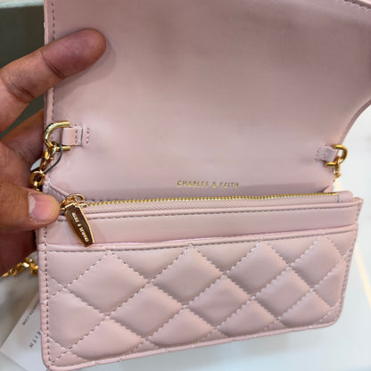 CNK Arrietty Quilted Sling Bag - Pink