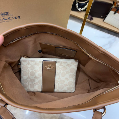 Coch Premium Tote With Wallet - Light Apricot