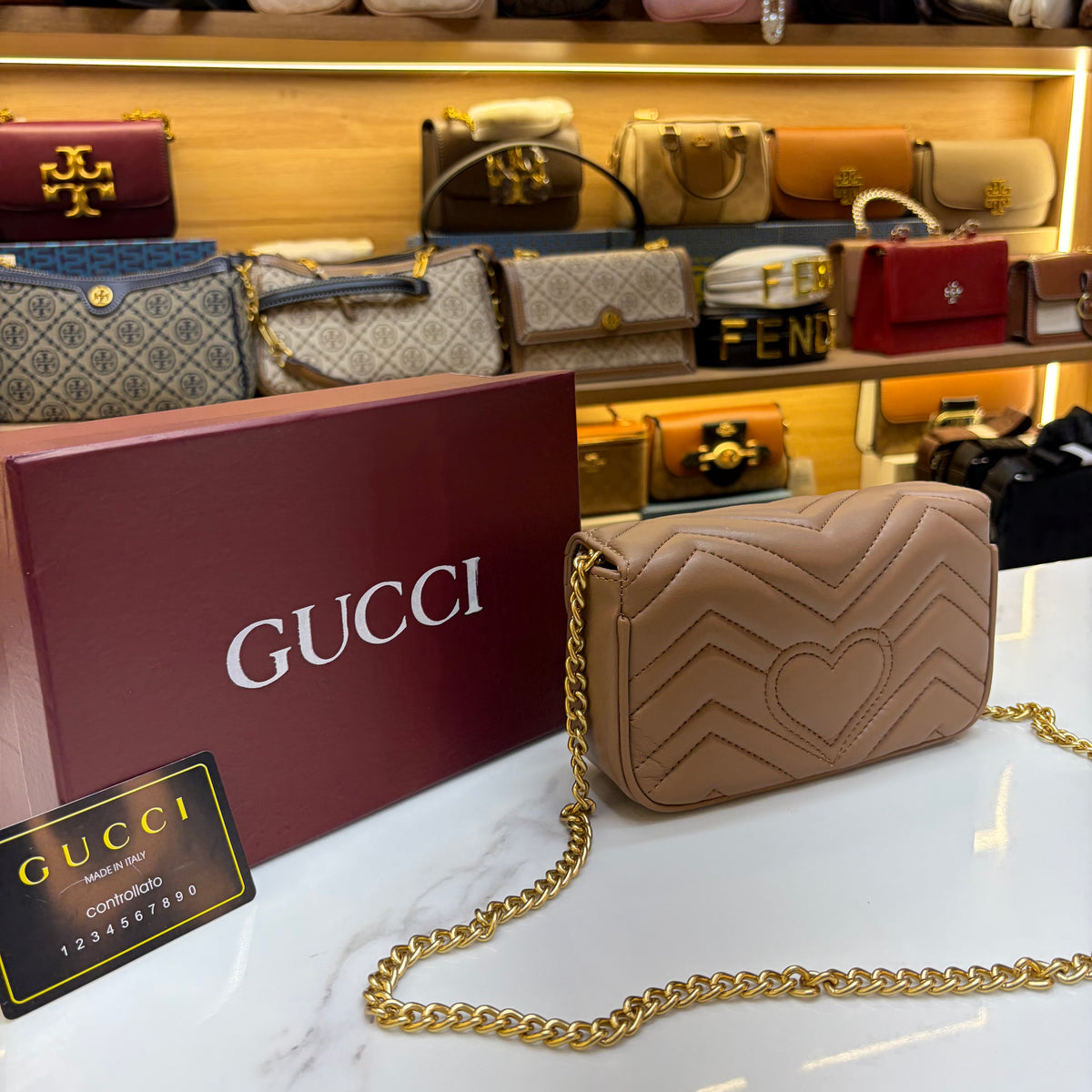 GG Mini Marmont - Beige (Ultra Premium)
