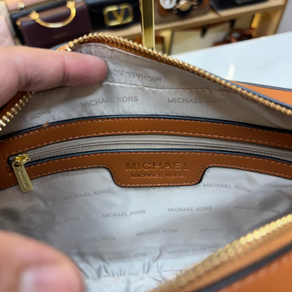 MK Dark Brown Jet Set Large Crossbody Bag