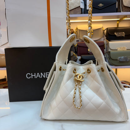 Chanel 25 Medium Handbag - White