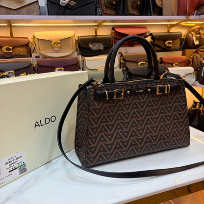 ALD Geometric Monogram Satchel - Black