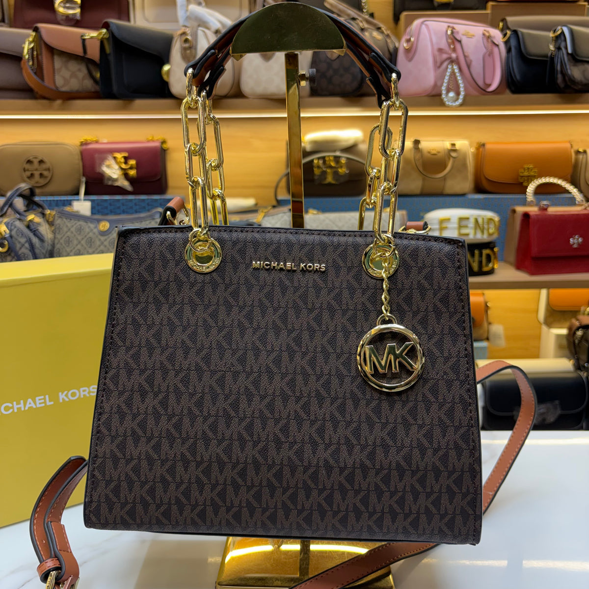 MK Cynthia Satchel - Coffee