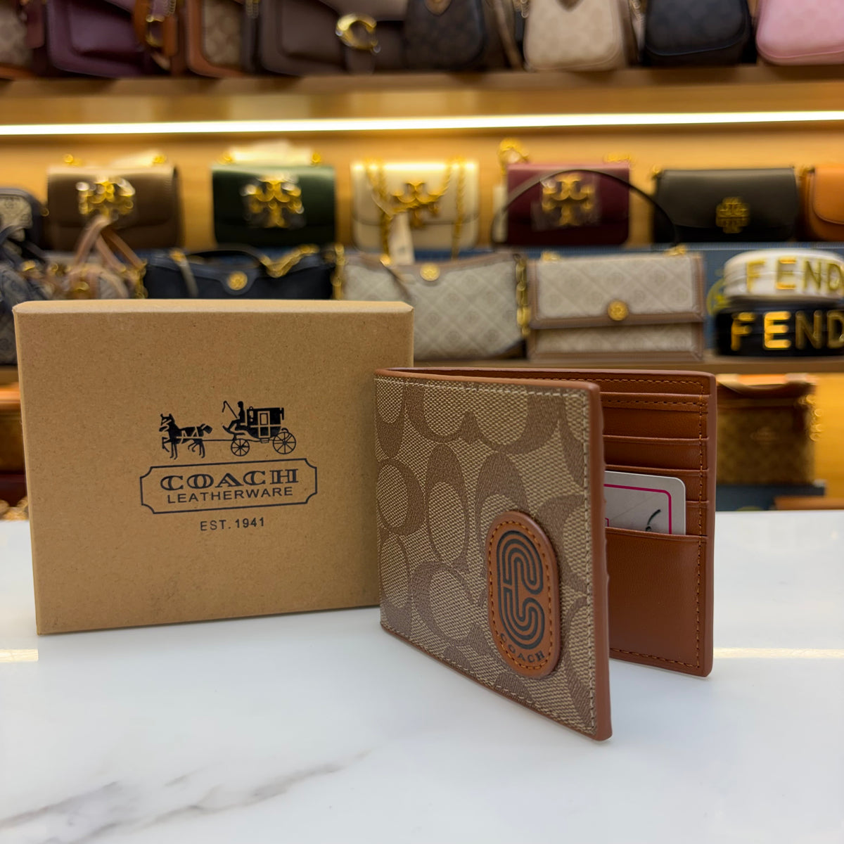 Coch Mens Wallet - Signature Brown
