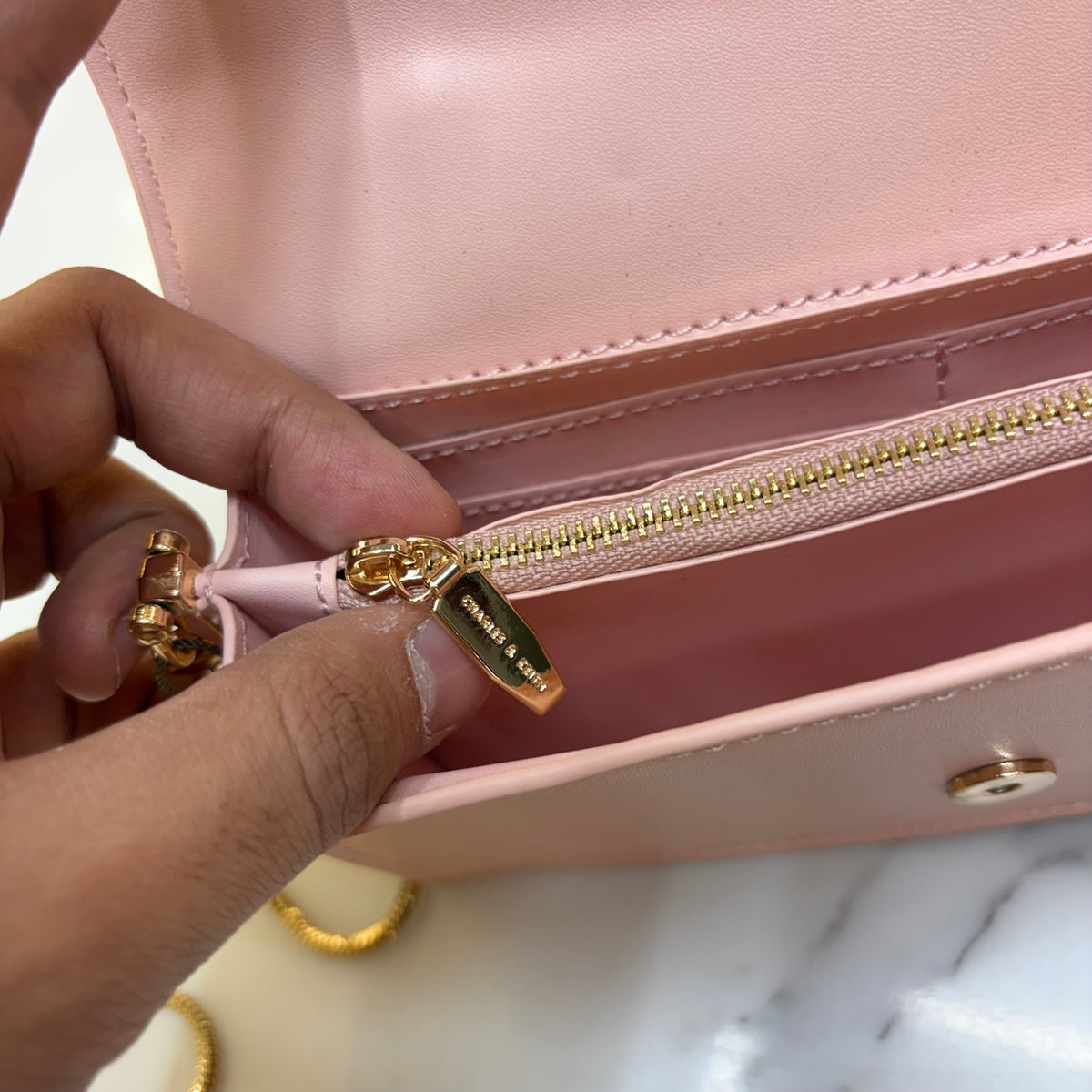 CNK Kristine Sculptural Handle Handbag - Light Pink