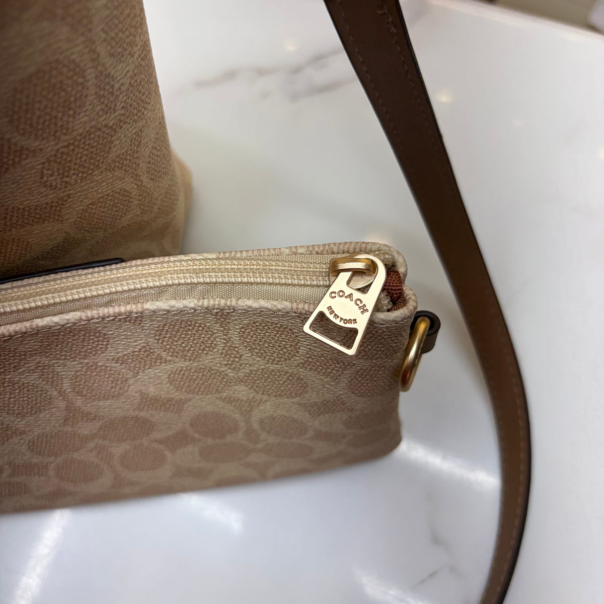 Coch Premium Tote With Wallet - Light Apricot