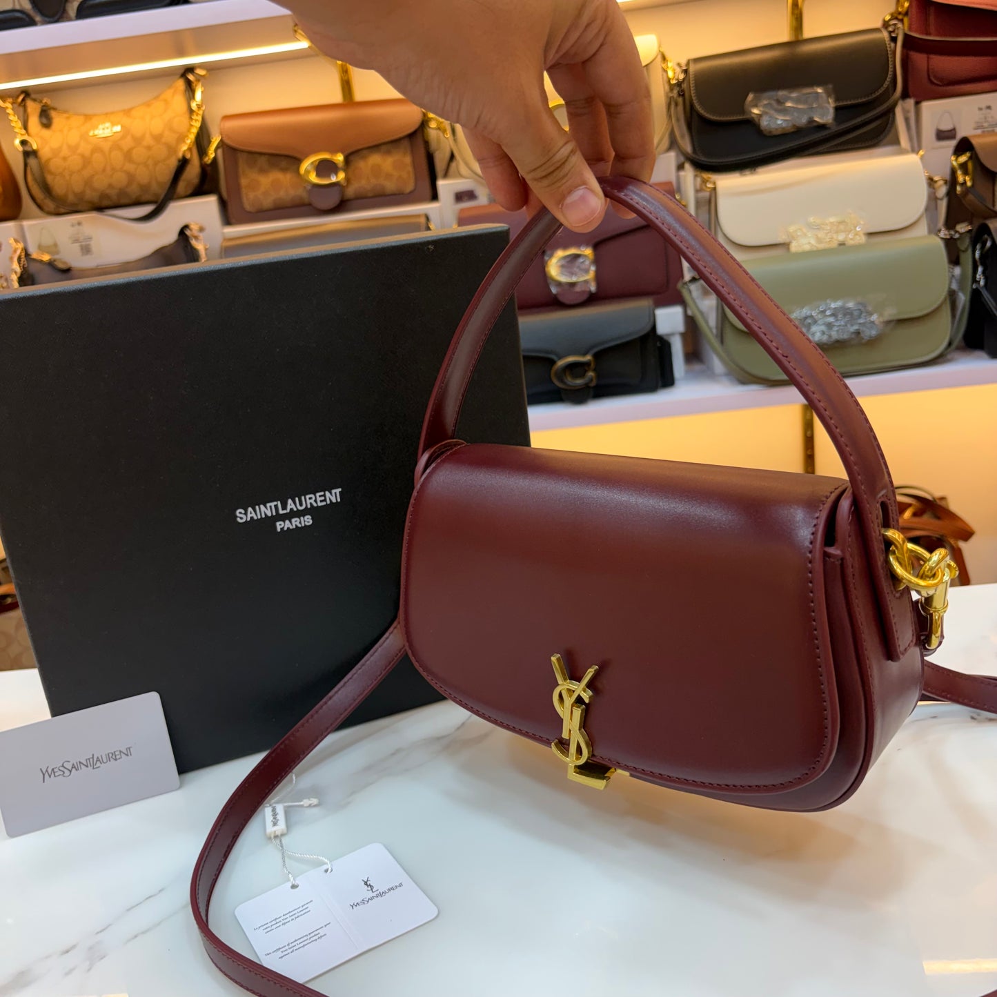 YSL Voltaire Handbag - Wine