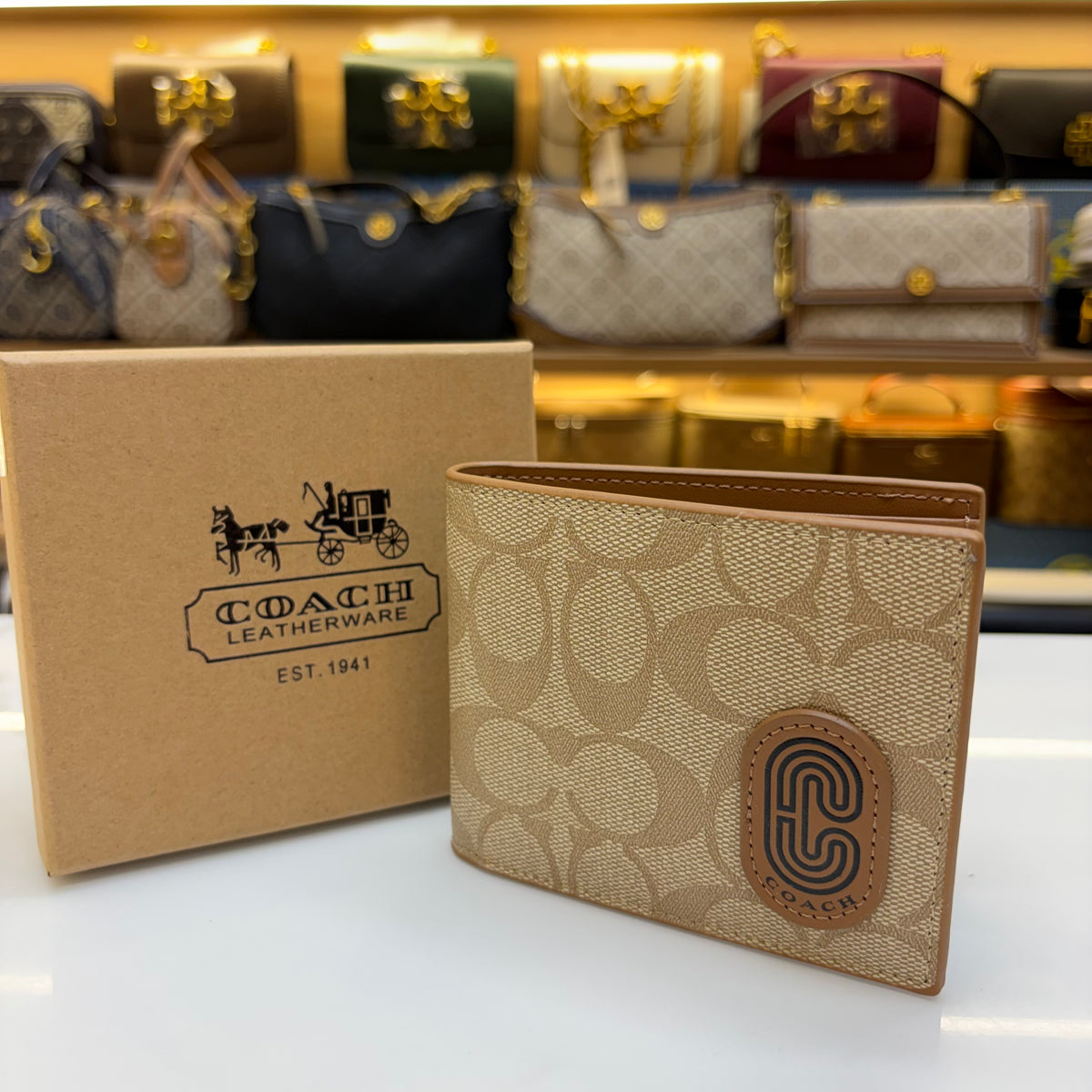 Coch Mens Wallet - Signature Beige