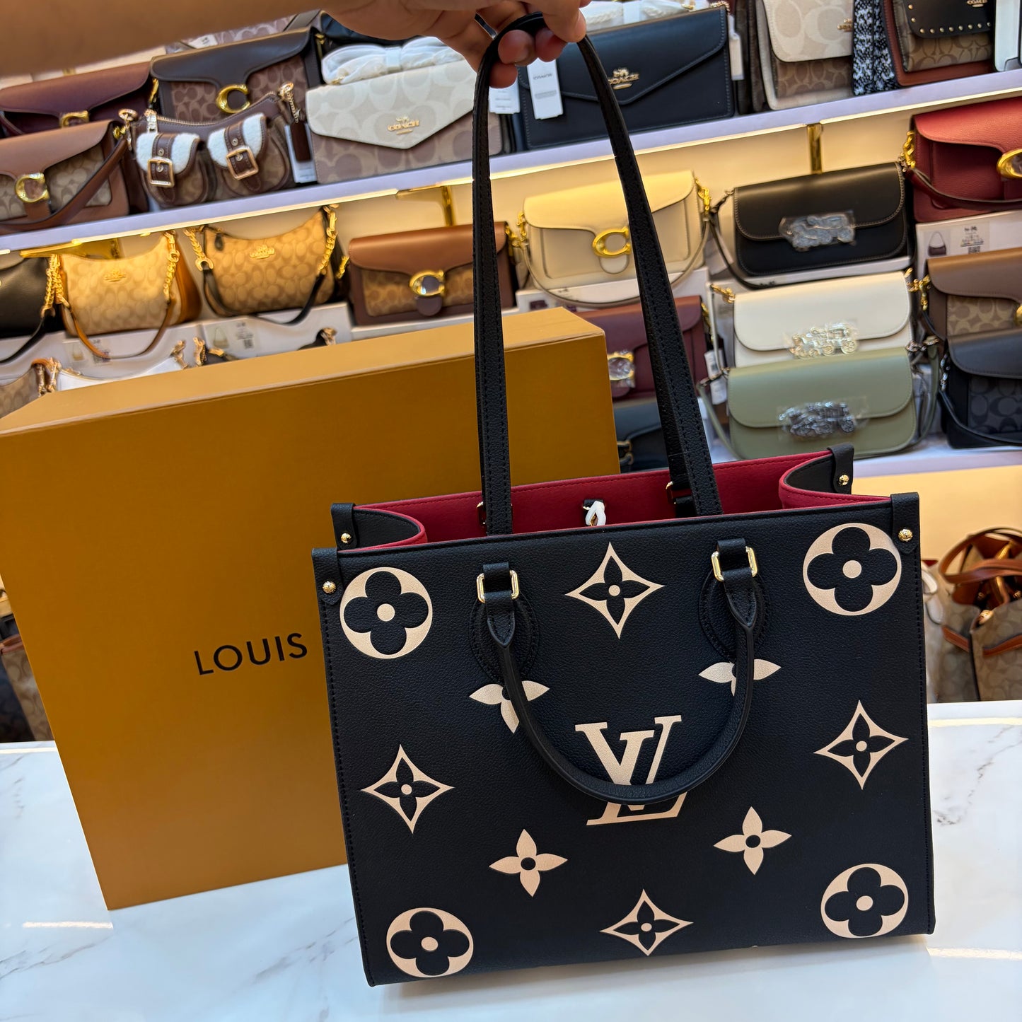 LVB 35 OTG Medium Tote Bag - Patent Black (Double Box Ultra Premium)