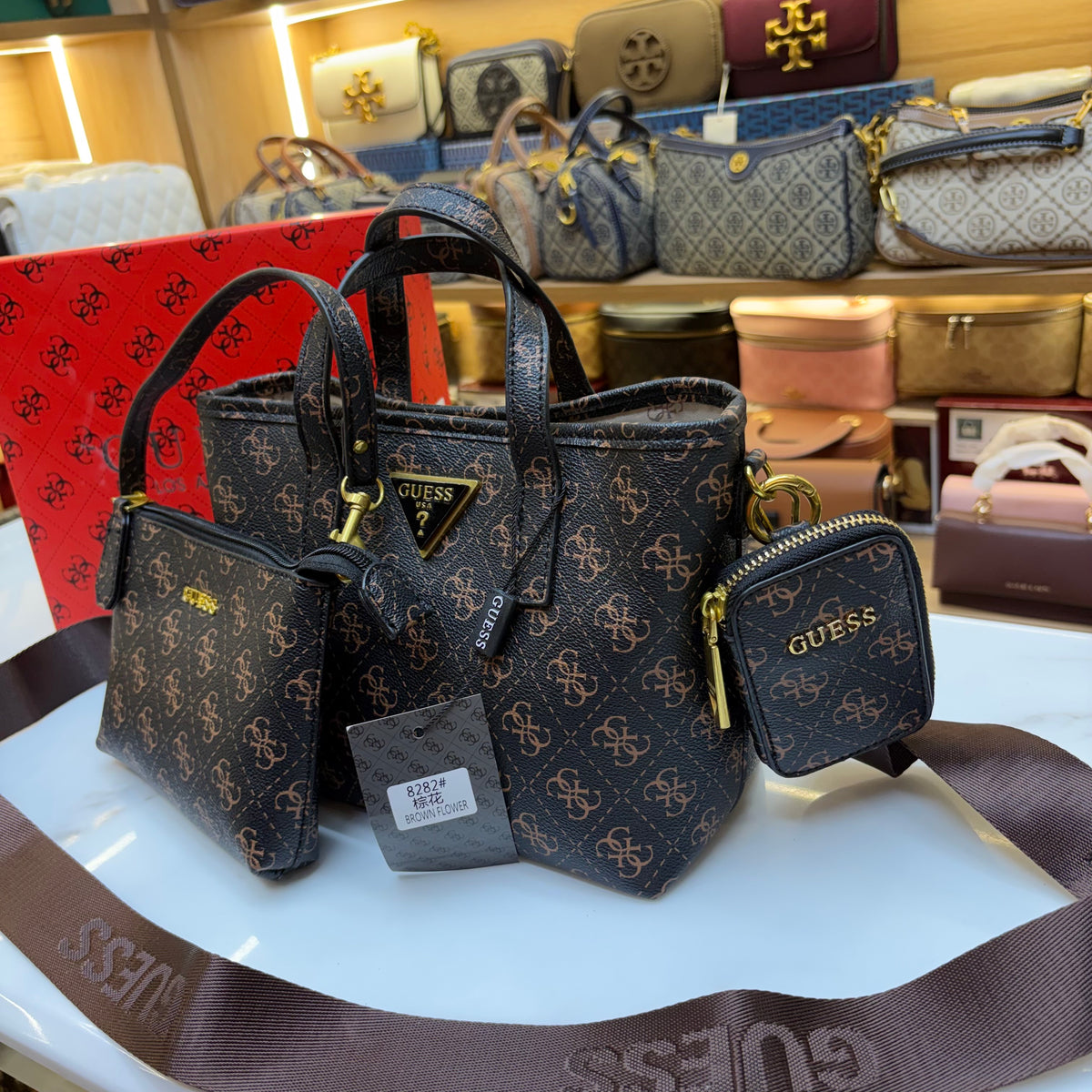 GUS 3 in 1 Satchel - Dark Monogram  Print