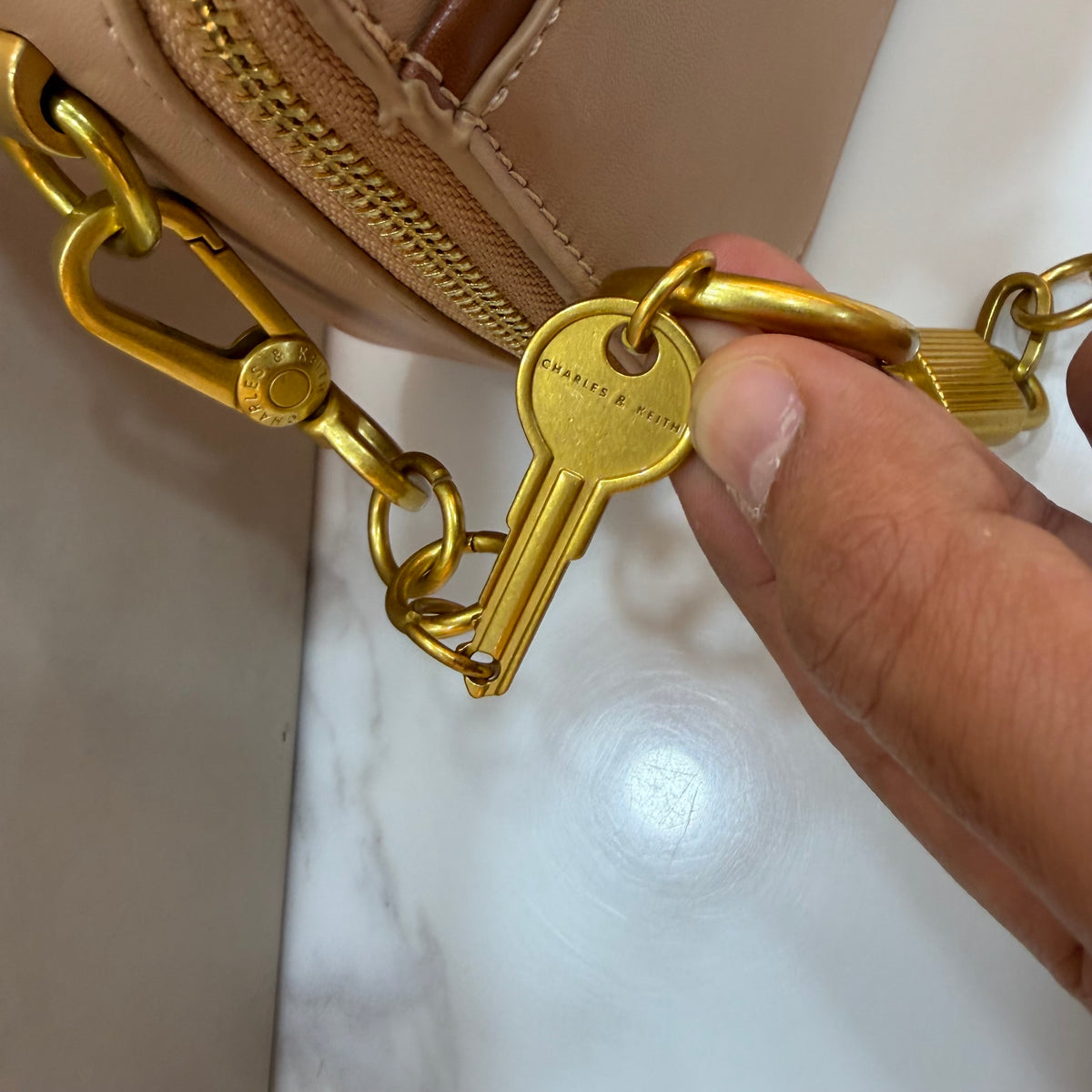 CNK Crossbody Bag - Beige