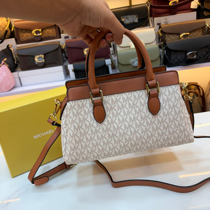 MK Satchel - White Tan