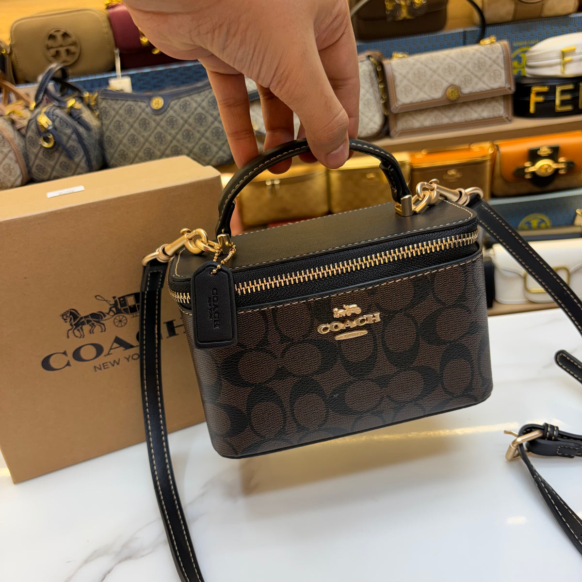 Coch Rainer Crossbody Bag - Coffee Colour