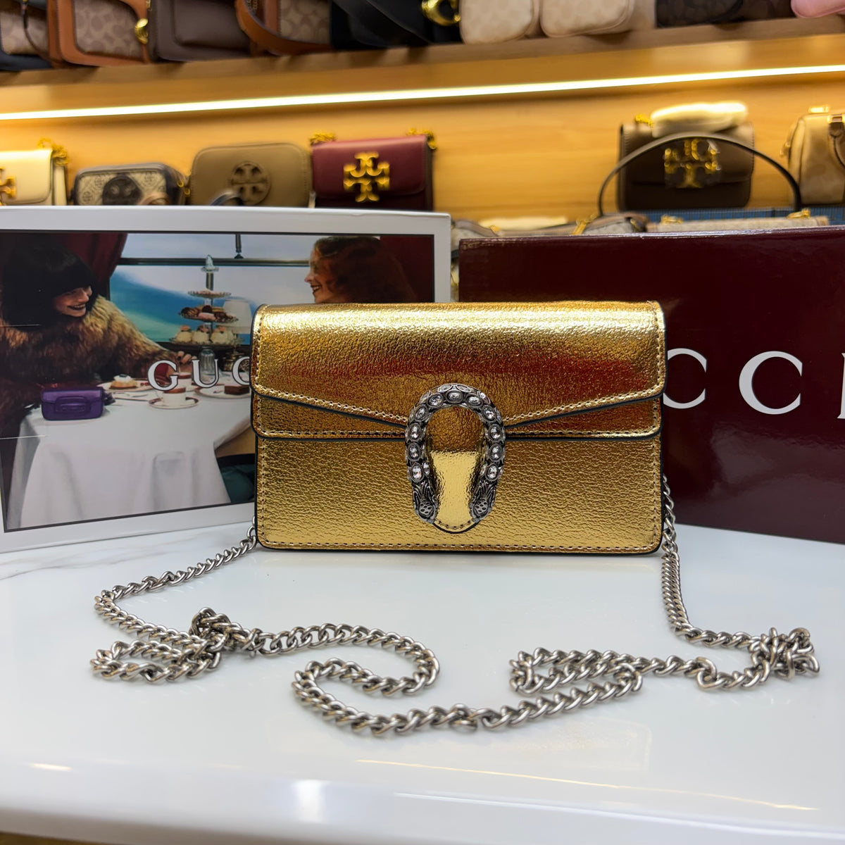 GG Diana Crossbody Bag (Double Box Packaging) - Metallic Gold