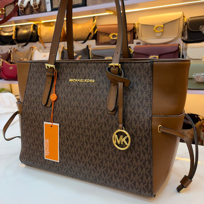 MK Gilly Large Drawstring Tote - Coffee Brown