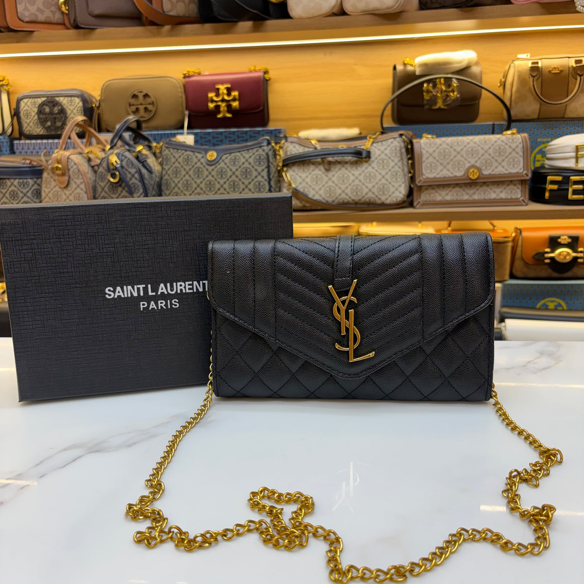 YSL Clutch Sling - Black