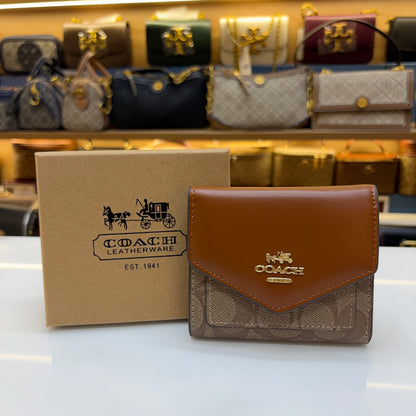 Coch Trifold Wallet - Signature Brown