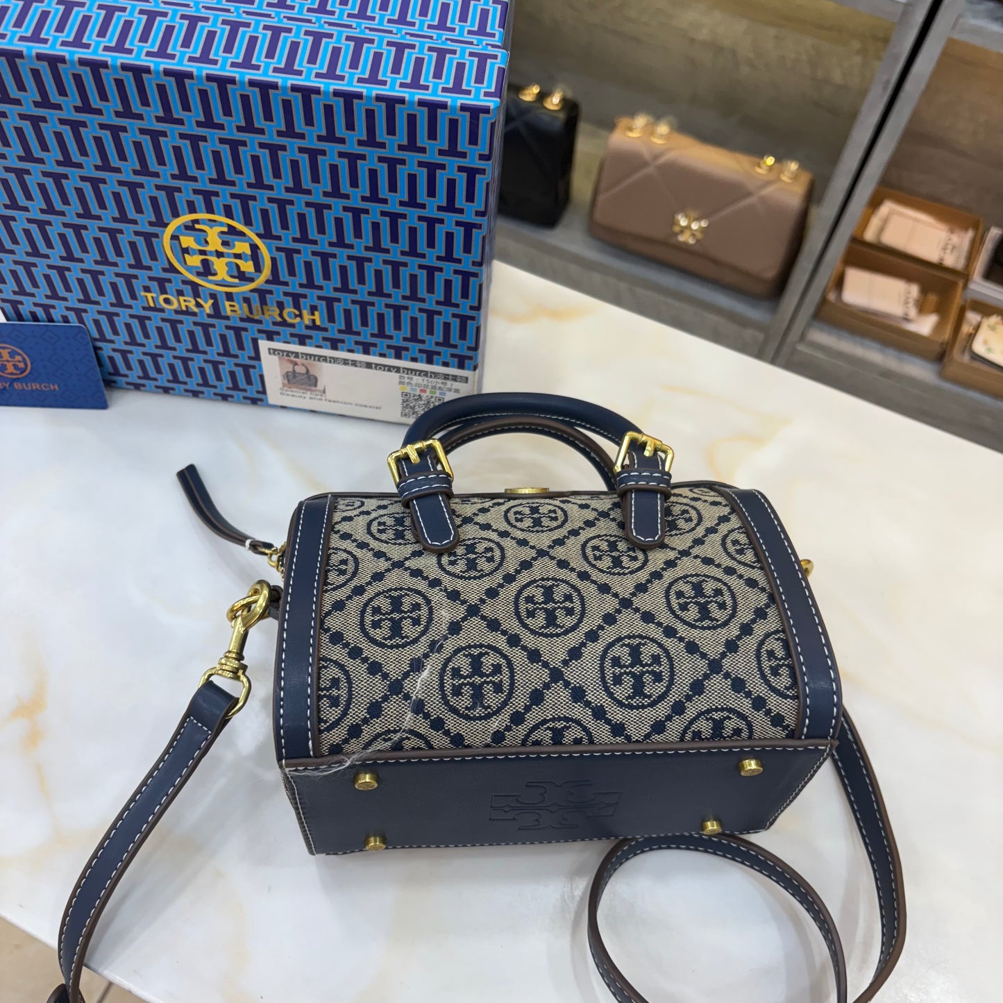 TB Monogram Speedy - Blue Colour