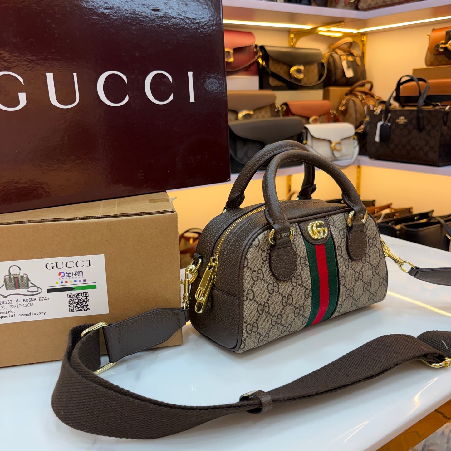 GG Ophidia Boston Bag - Small