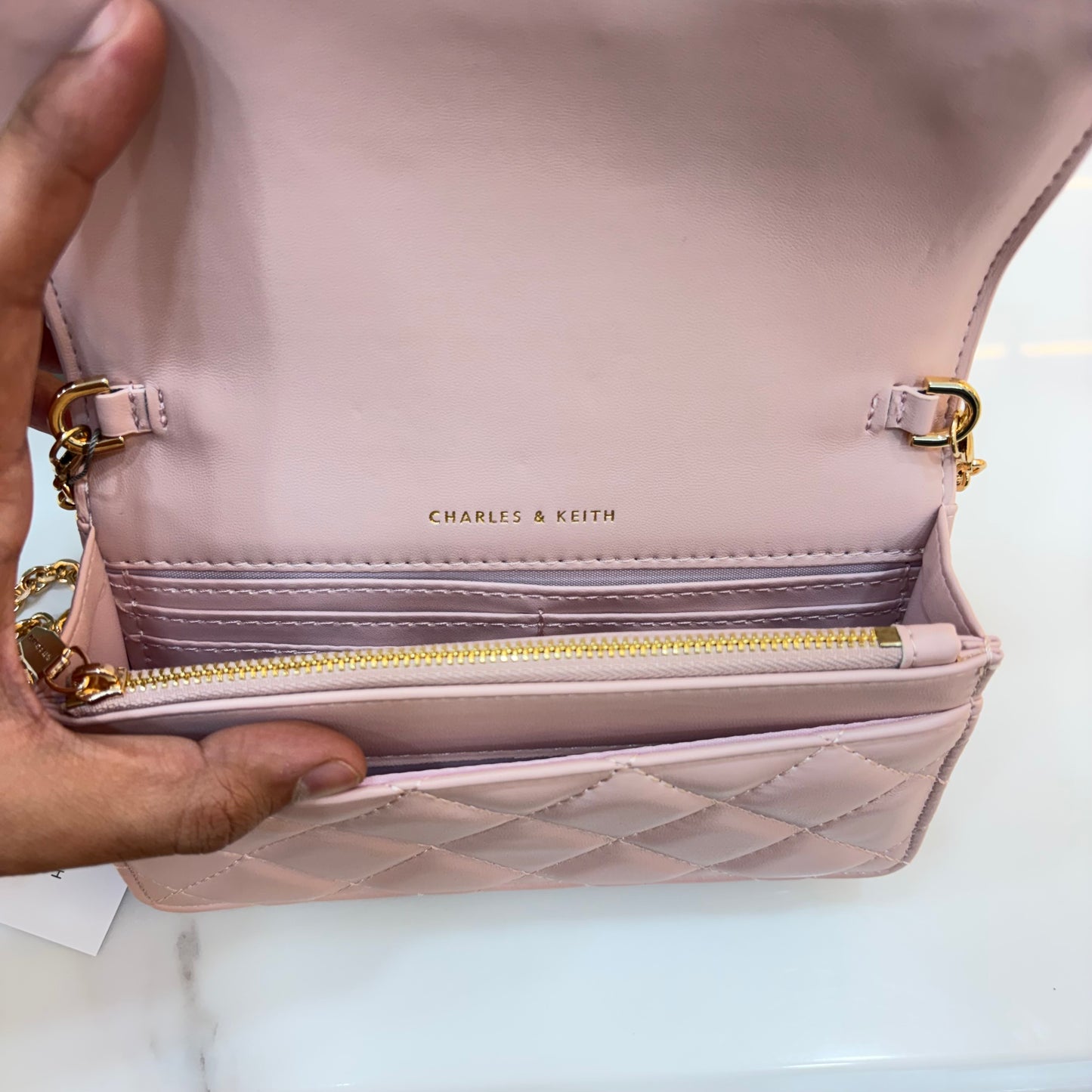 CNK Arrietty Quilted Sling Bag - Pink