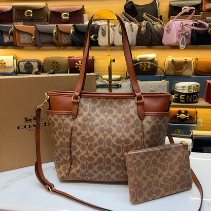 Coch Premium Tote With Wallet - Signature Colour