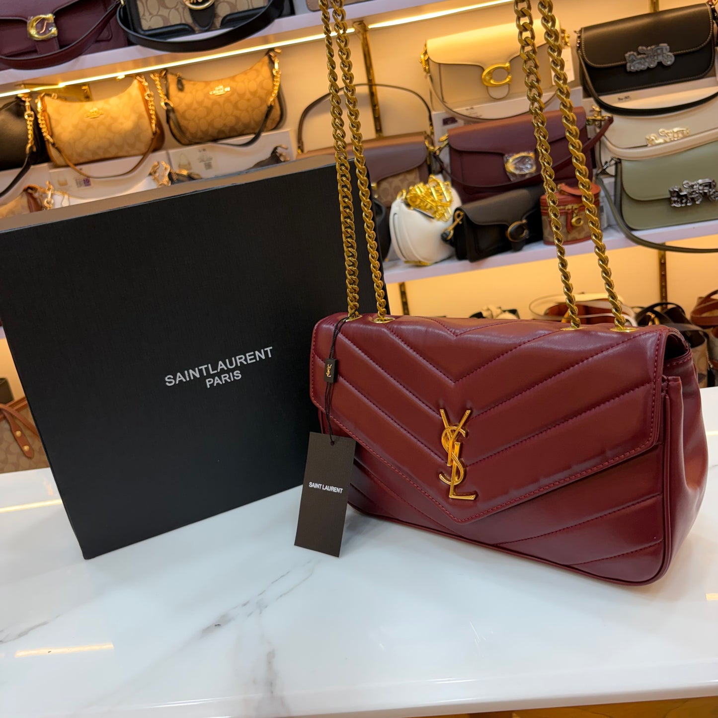 YSL Loulou Shoulder Bag - Red