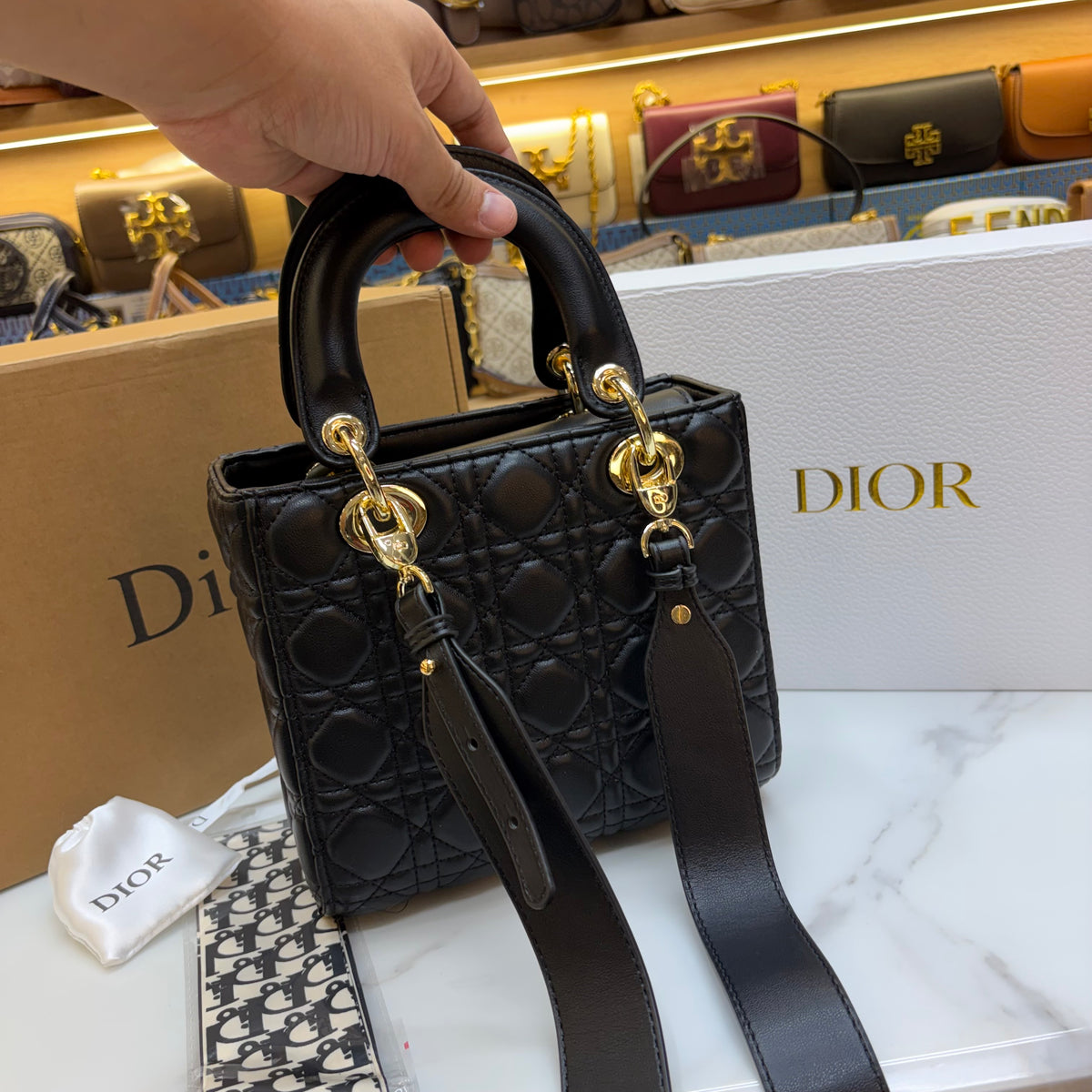 CD Lady D Handbag - Black