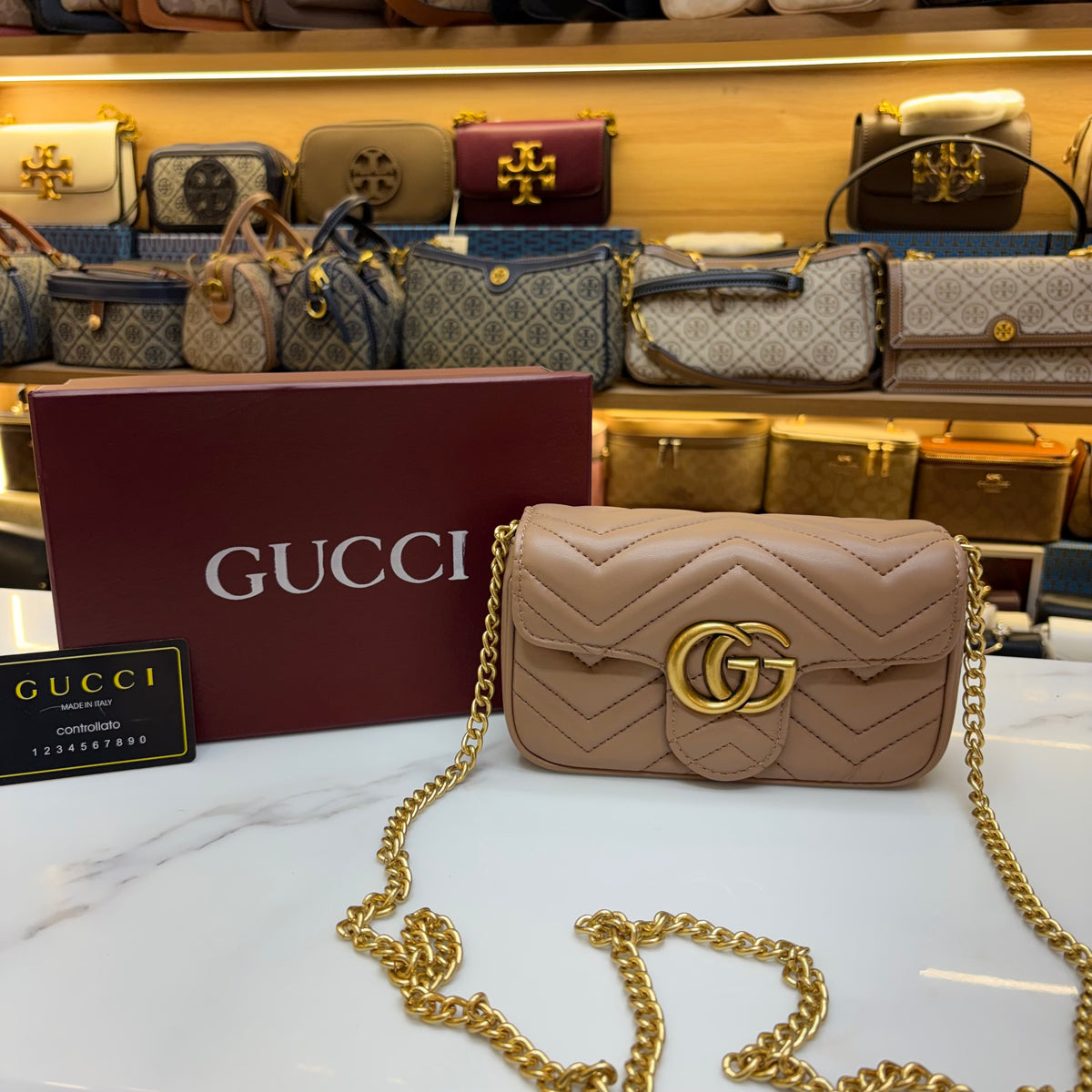 GG Mini Marmont - Beige (Ultra Premium)