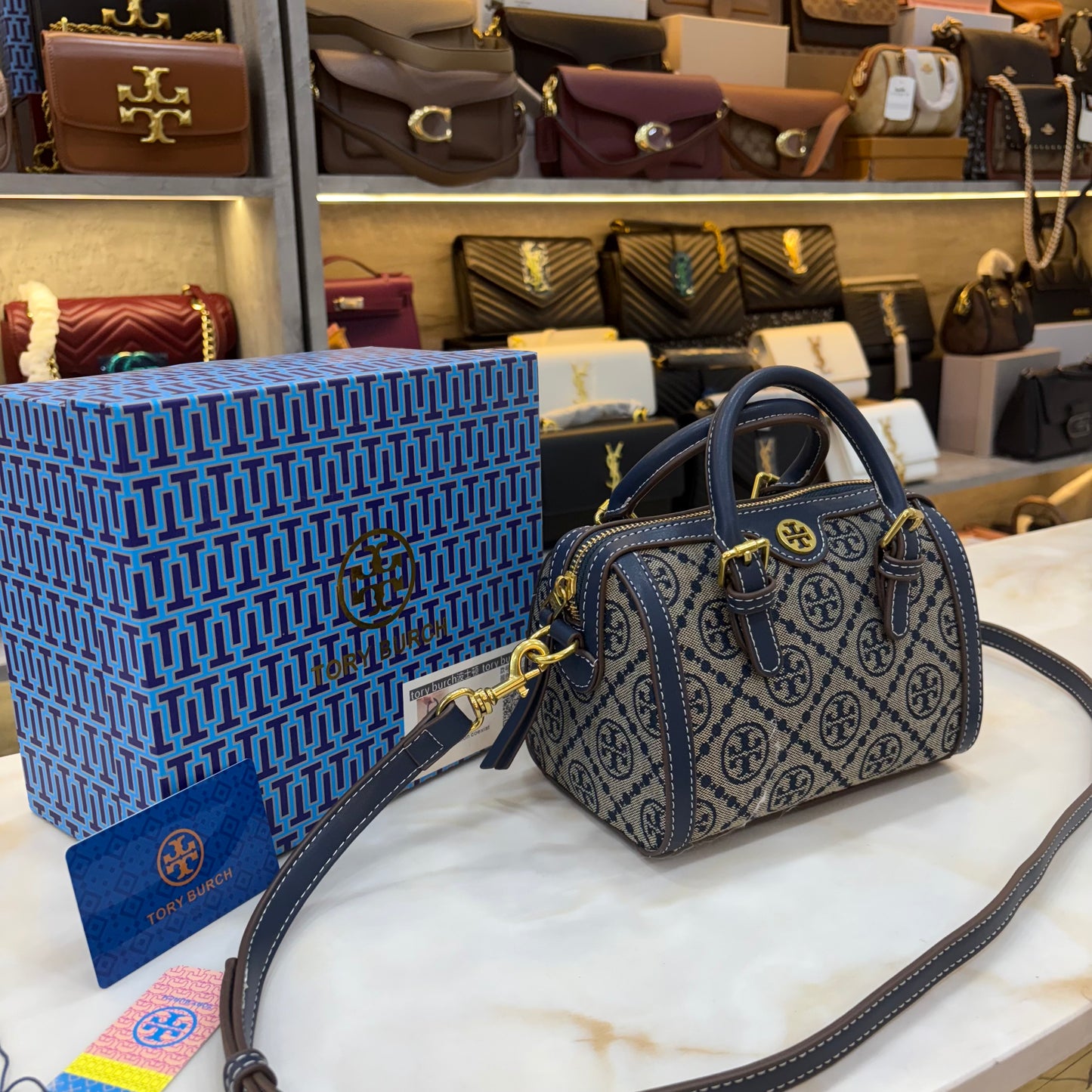 TB Monogram Speedy - Blue Colour