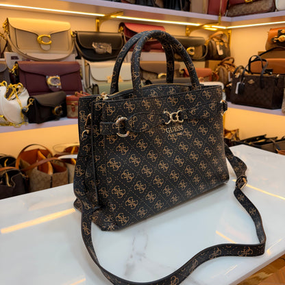 GUS Arlena Girlfriend Satchel - Black Monogram