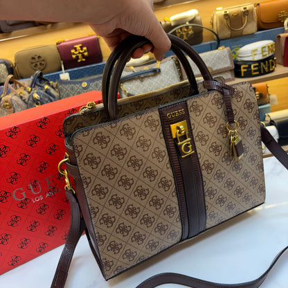 Guess Ginevra Elite Satchel - Monogram Print