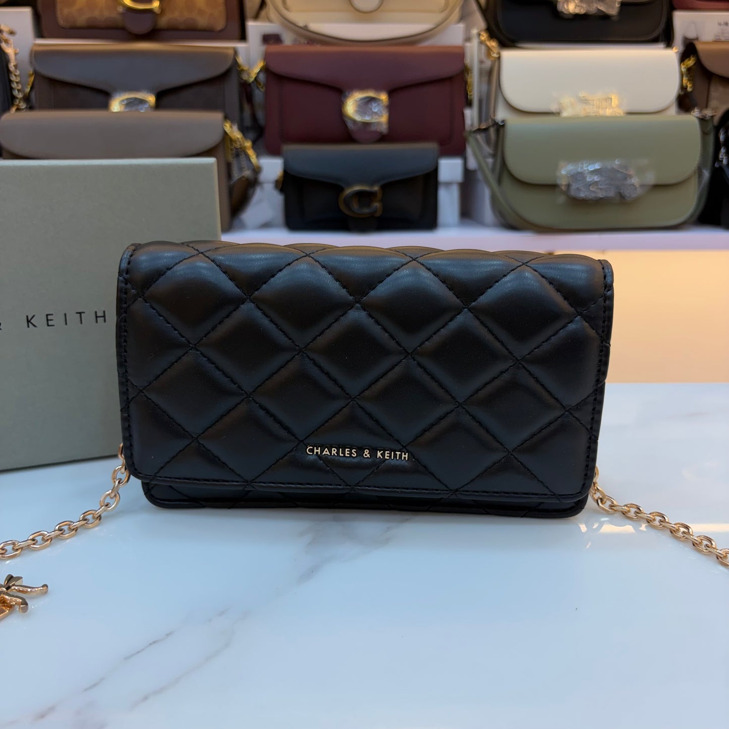 CNK Arrietty Quilted Sling Bag - Black