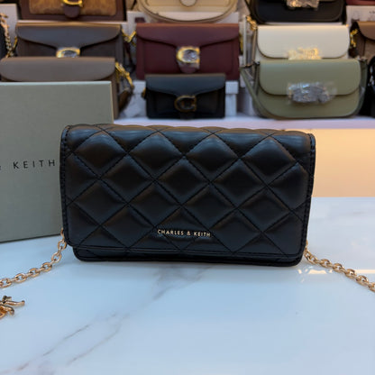 CNK Arrietty Quilted Sling Bag - Black