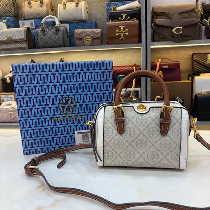 TB Monogram Speedy - White & Tan