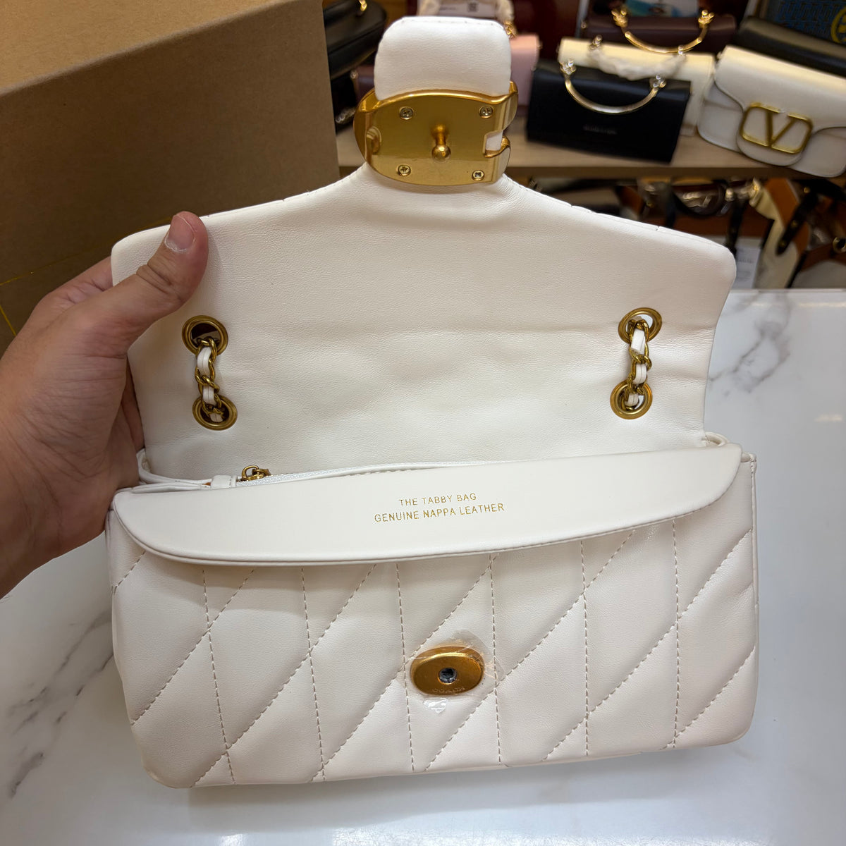 Coch Quilted Tabby Bag - White