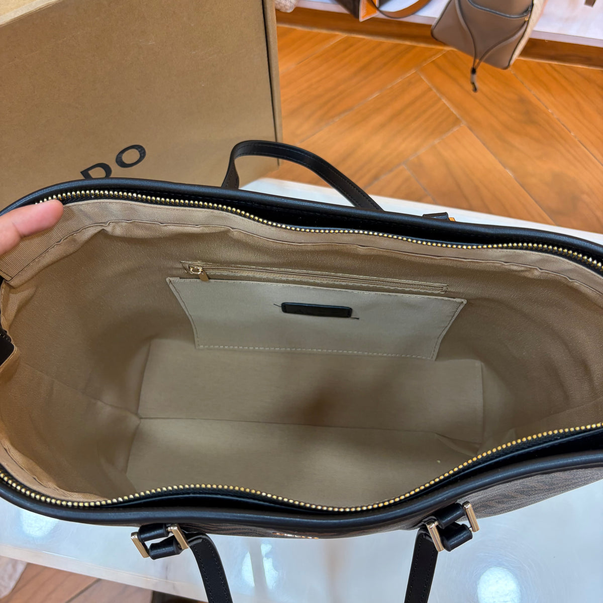Ald Large Tote Bag - Black Brown