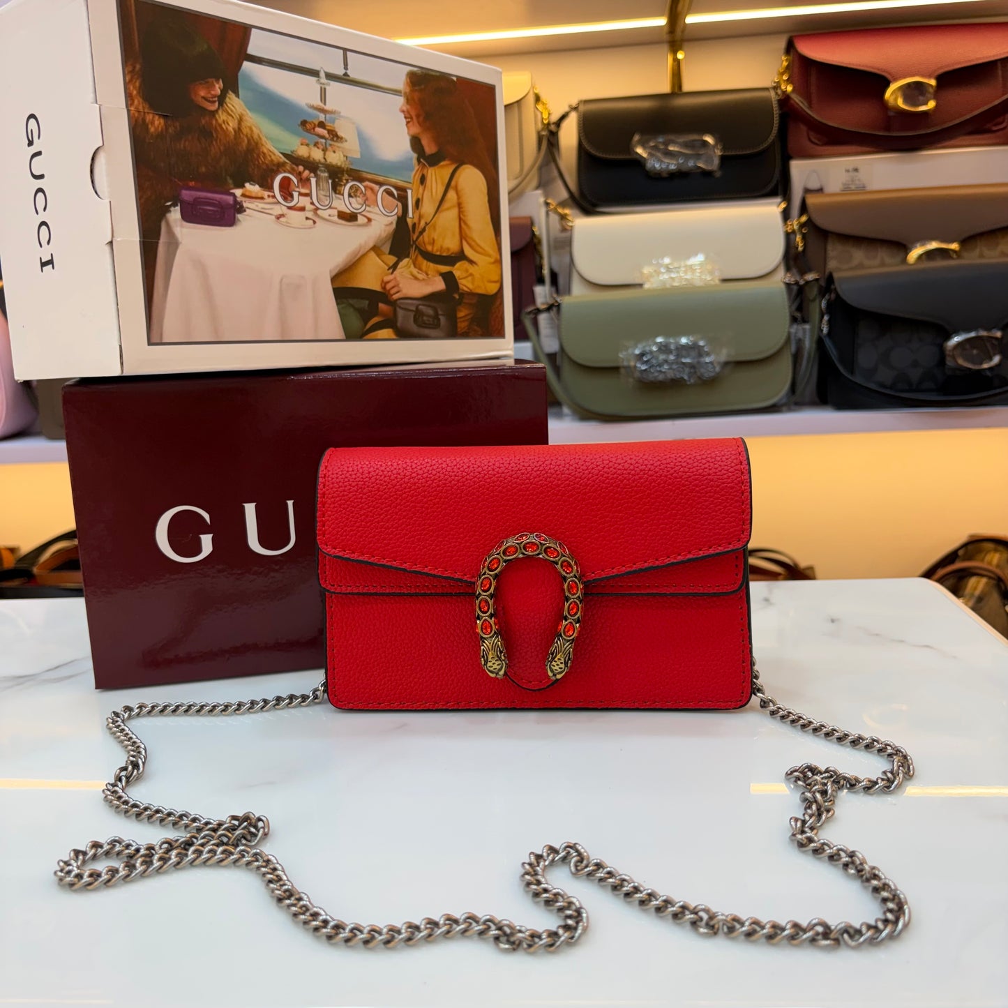 GG Diana Crossbody Bag (Double Box Packaging) - Red