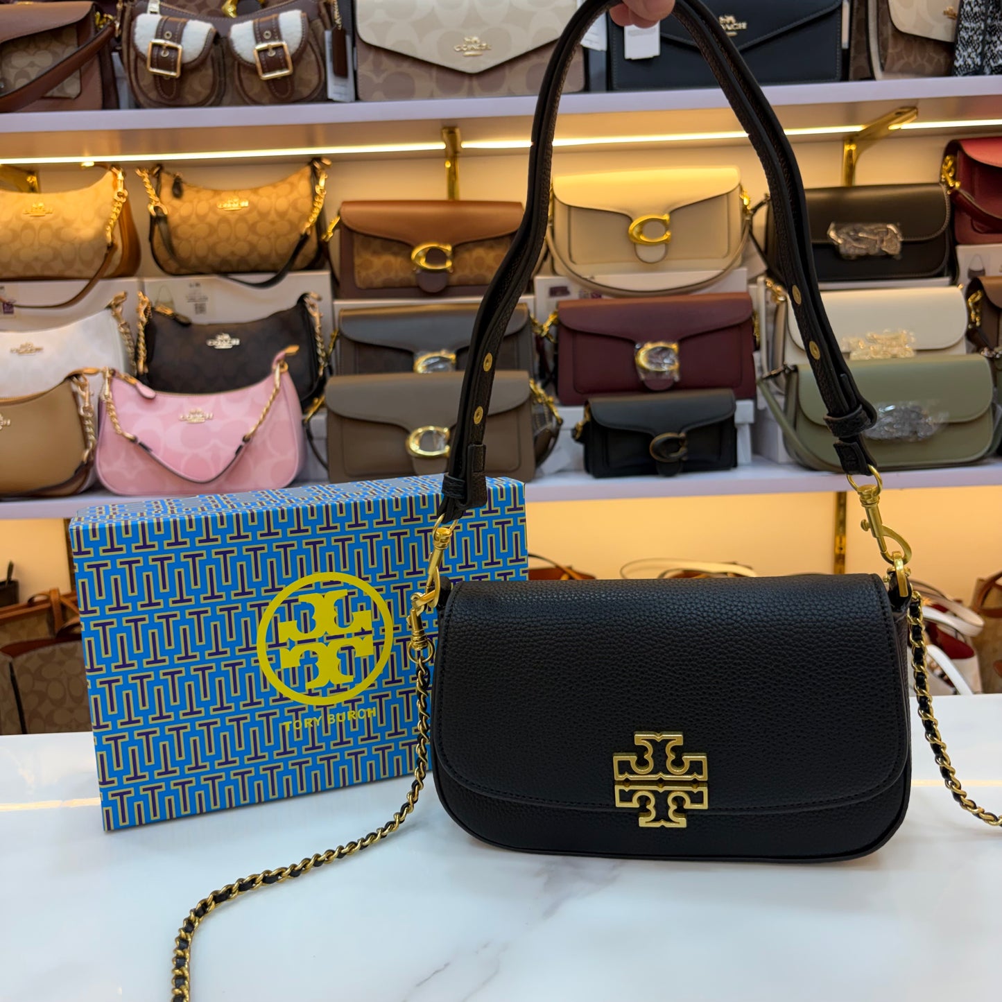 TB Britten Convertible Crossbody Bag - Black